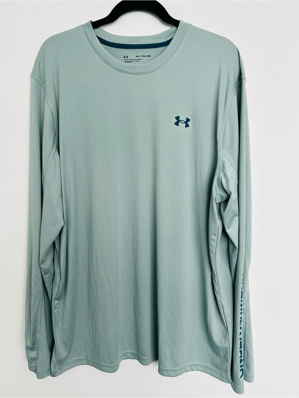 UNDER ARMOUR Mens Drift Tide Knit LS Shirt 2XL NWT Light Green UPF 30 Long Sleev